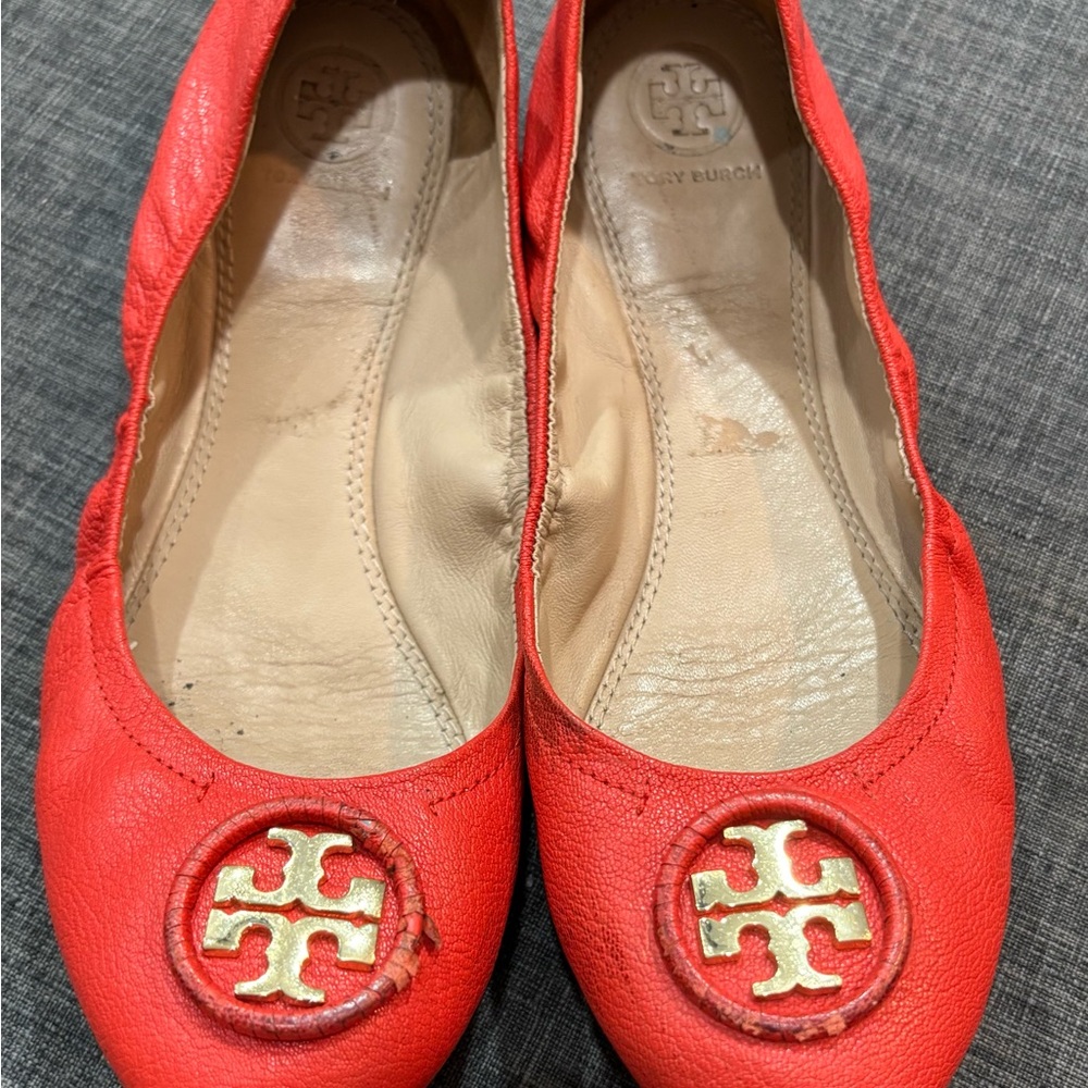 Tory Burch Red Ballet Flats